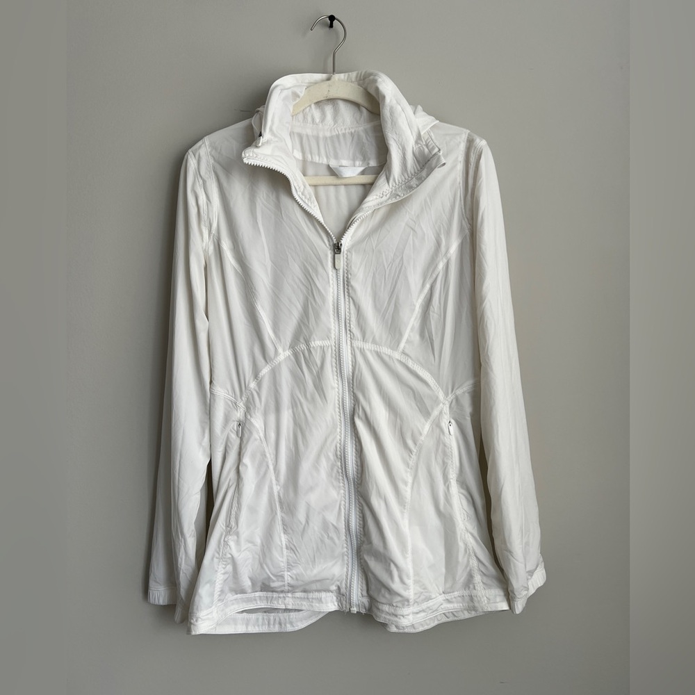 lululemon athletica Such A Cinch Jacket With Hood Tulip Hem Size 10 White WHT